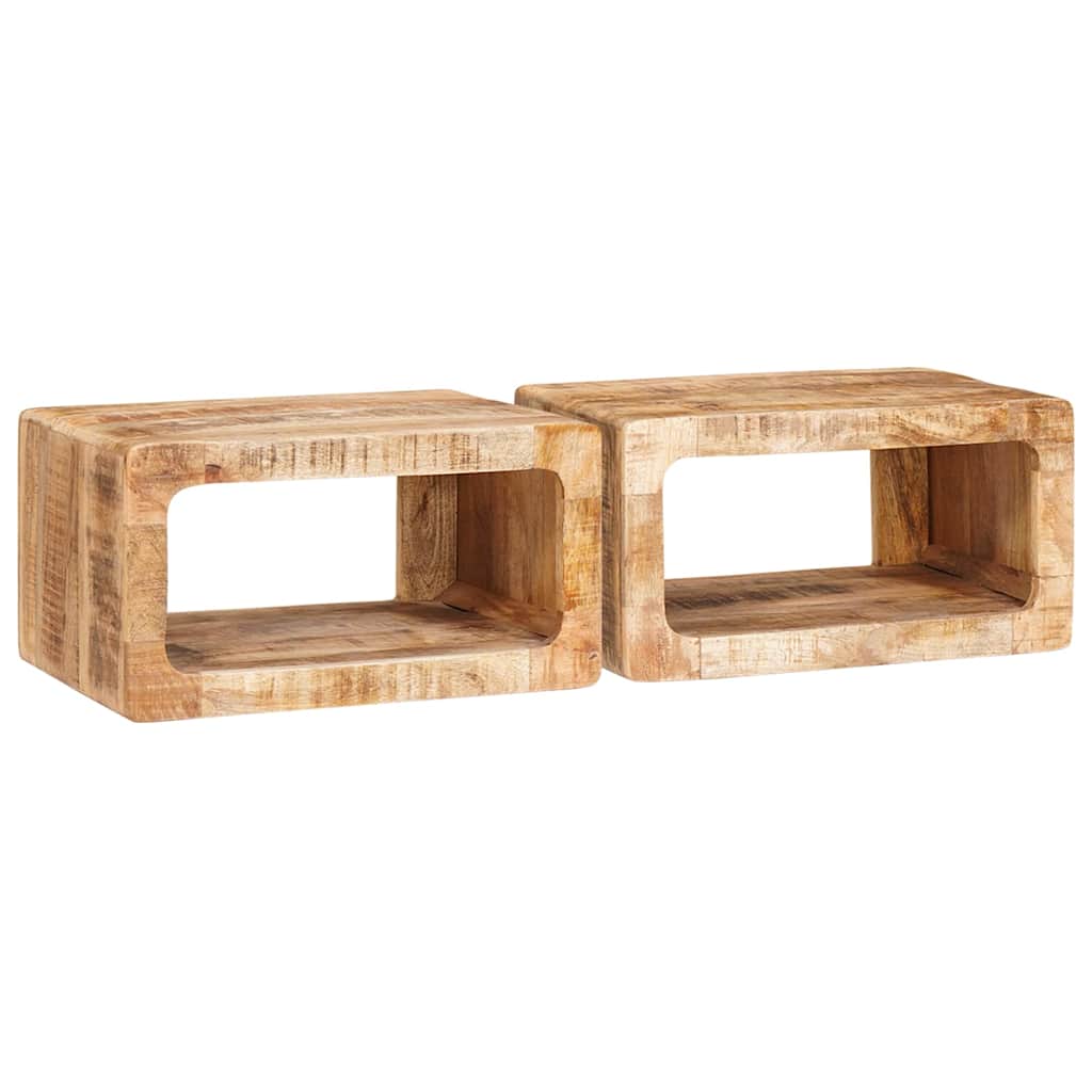 Nachttisch 2 pcs Braun 45 x 30 x 24 cm Massivholz Mango