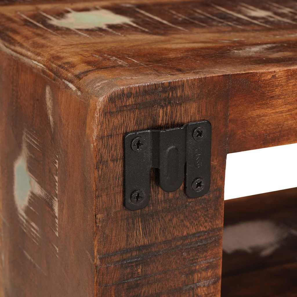 Nachttisch 2 pcs Braun Massives upgecyceltes Holz