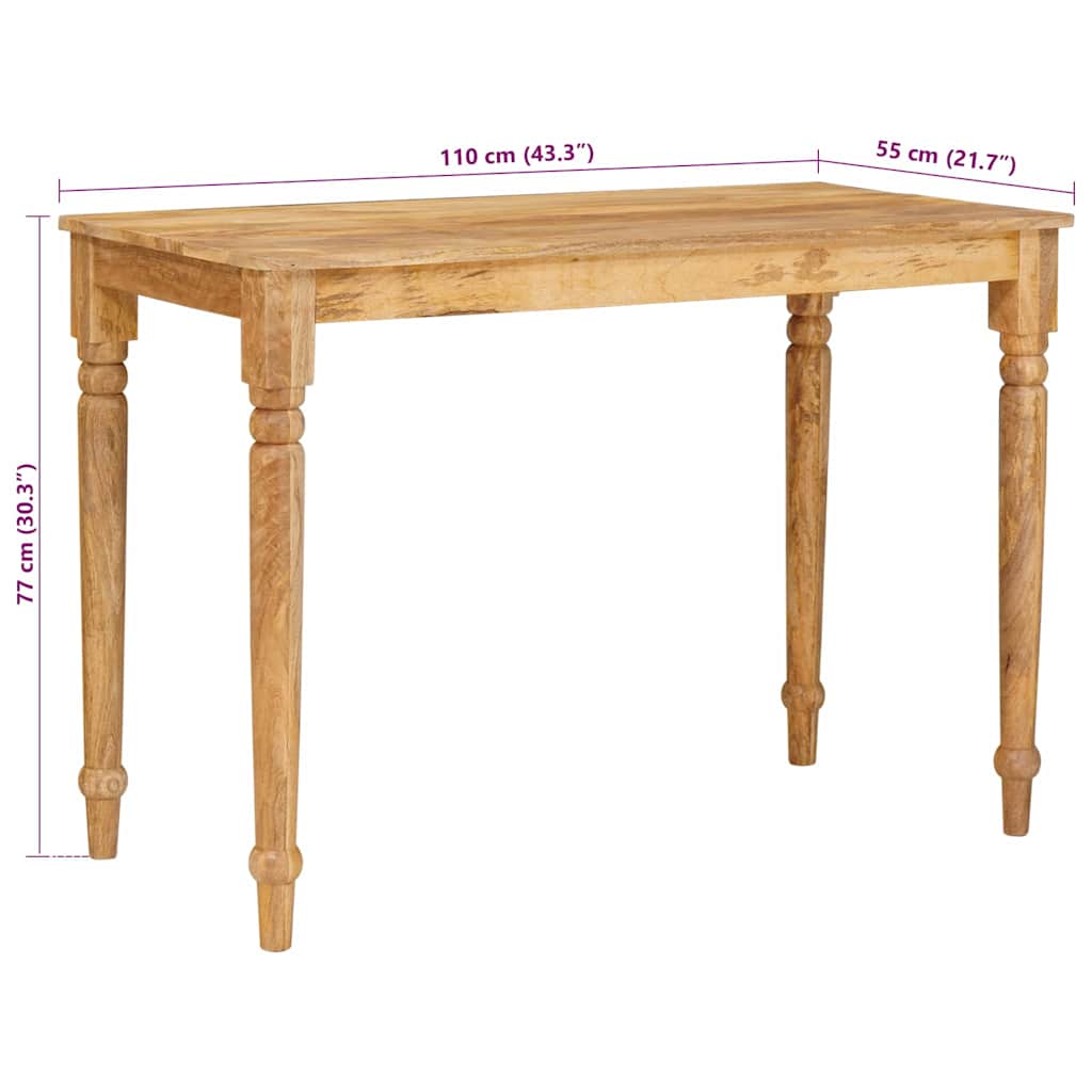 Couchtisch Braun 110 x 55 x 77 cm Massivholz Mango