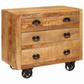 Seitenschrank Braun 70 x 38 x 63 cm Massivholz Mango