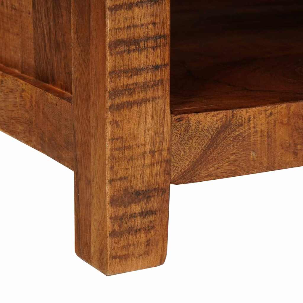TV-Schränk mit Regal Braun 110 x 30 x 40 cm Massivholz Mango