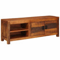 TV-Schränk mit Regal Braun 110 x 30 x 40 cm Massivholz Mango