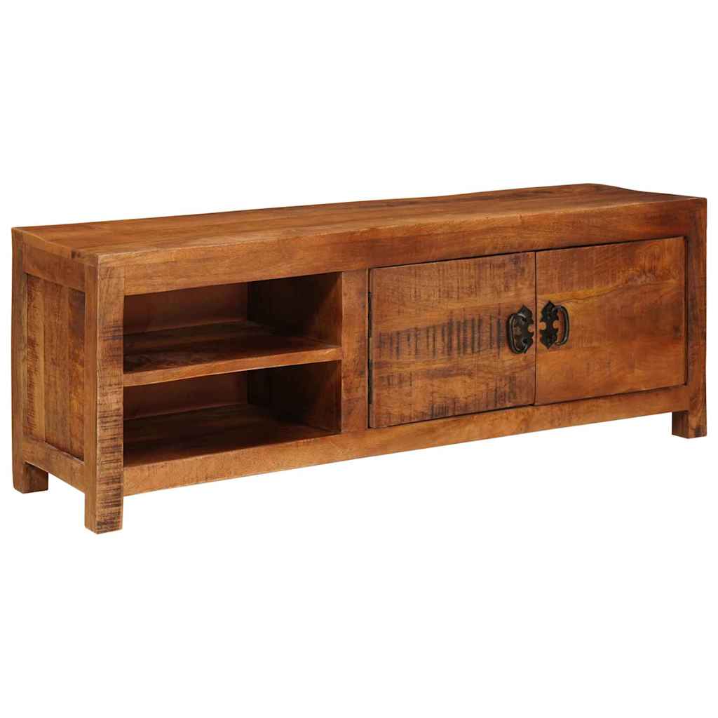 TV-Schränk mit Regal Braun 110 x 30 x 40 cm Massivholz Mango