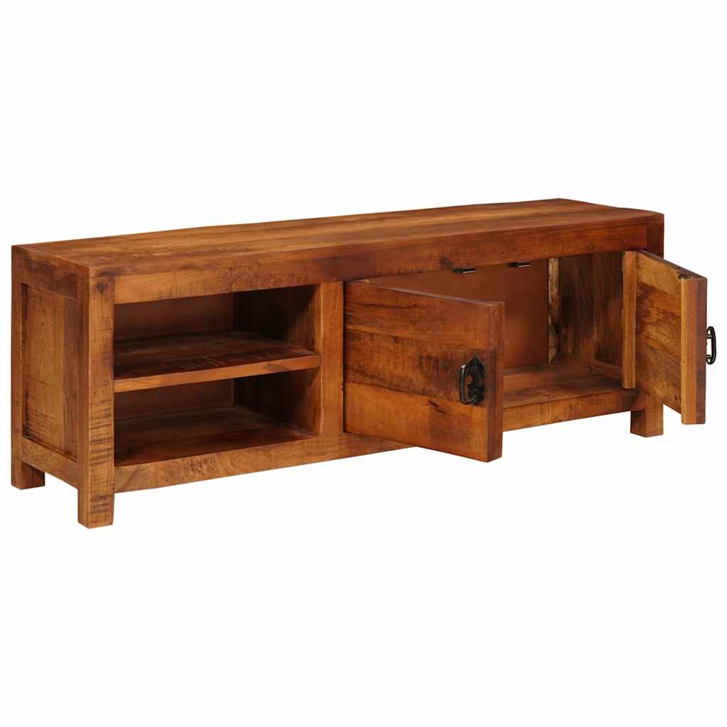 TV-Schränk mit Regal Braun 110 x 30 x 40 cm Massivholz Mango