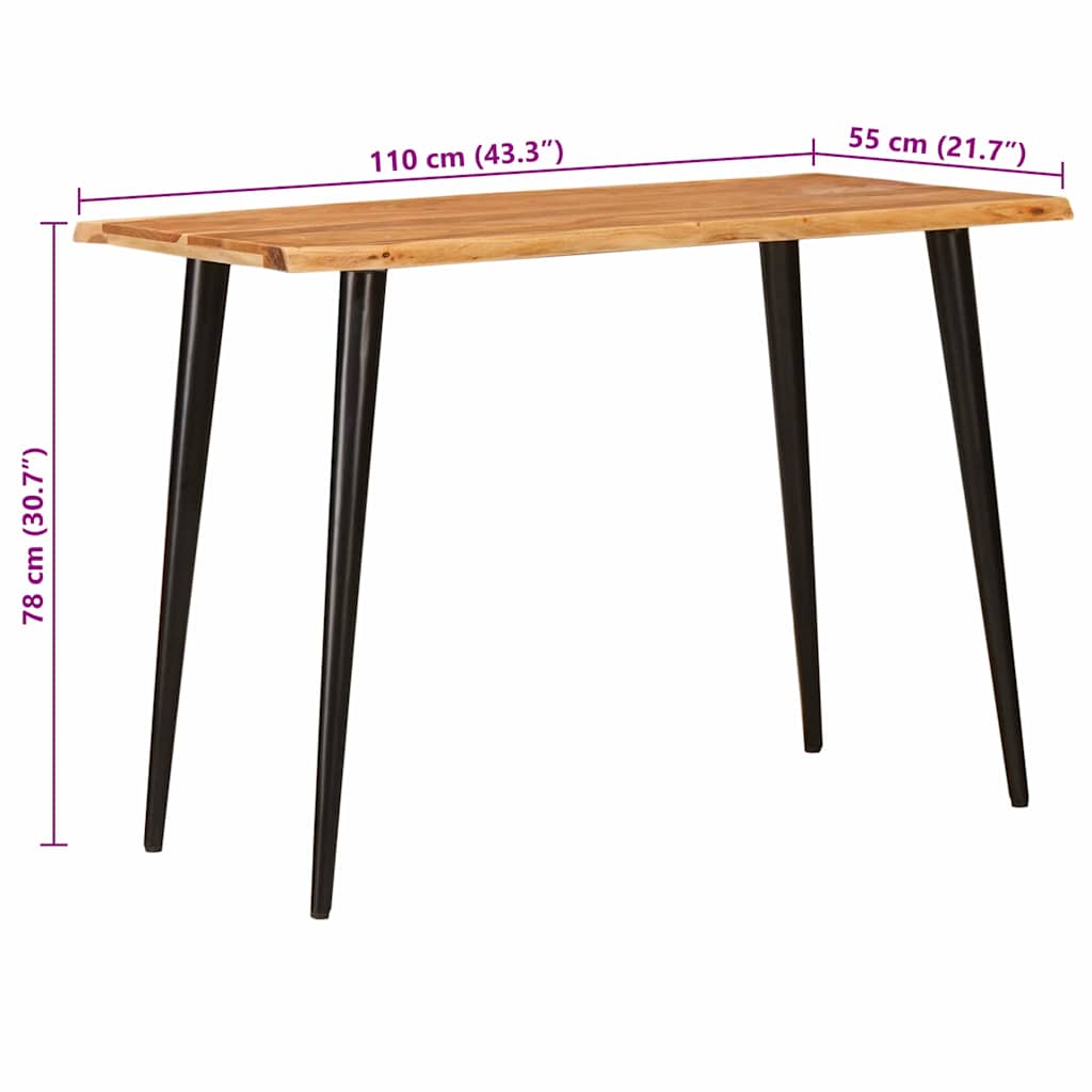 Esstische Braun und Schwarz 110 x 55 x 78 cm Massivholz Mango