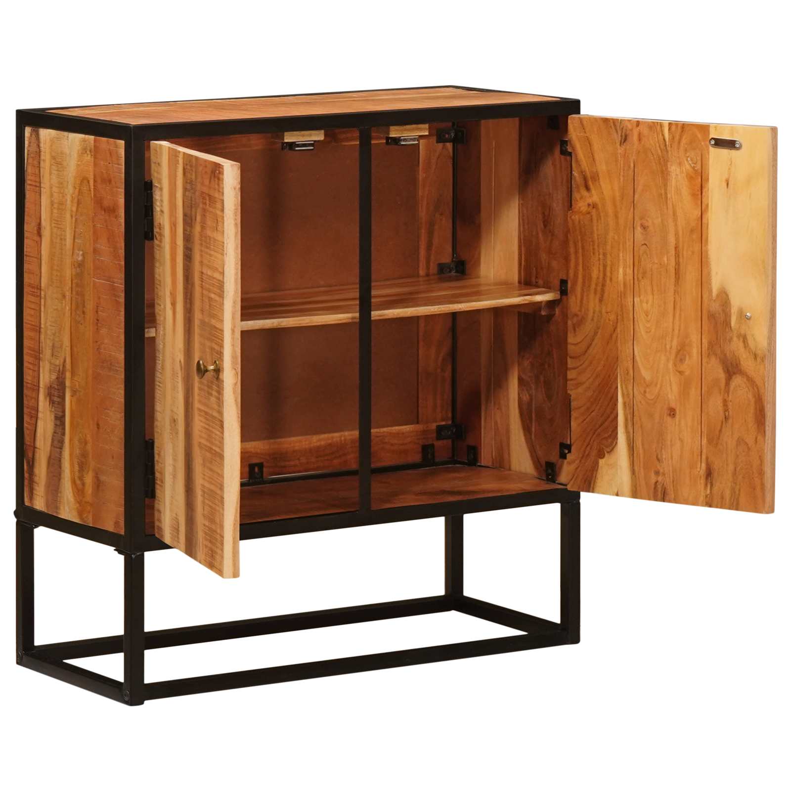 Sideboard mit Tür Beta Natur 70 x 30 x 75 cm Massives Akazienholz
