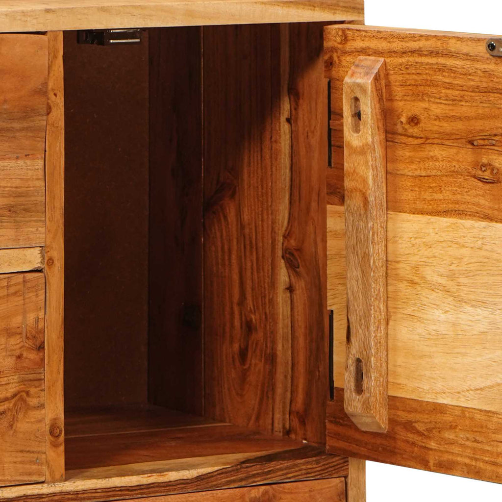 Schubladenkommode Natur 55 x 30 x 90 cm Massivholz Akazie
