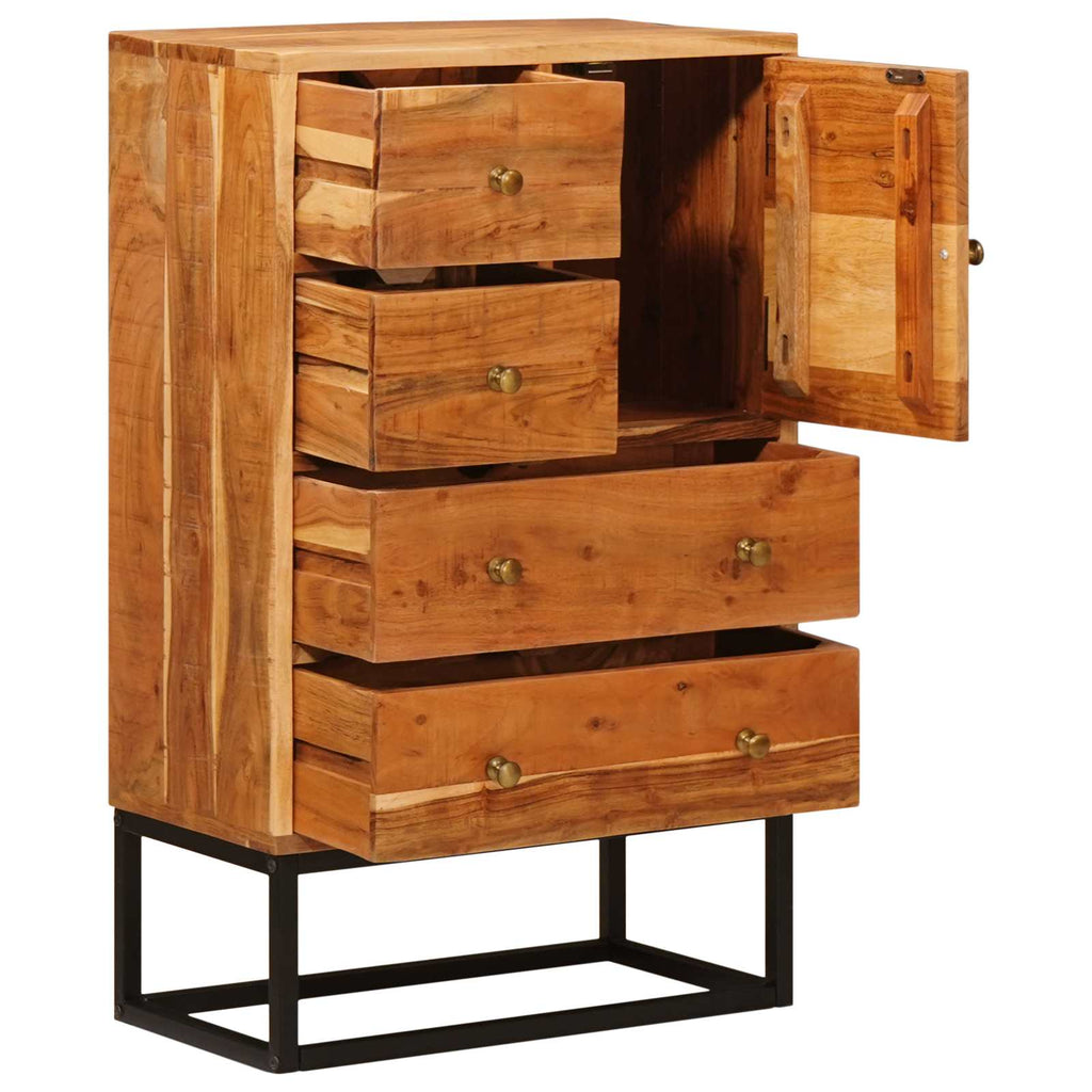 Schubladenkommode Natur 55 x 30 x 90 cm Massivholz Akazie