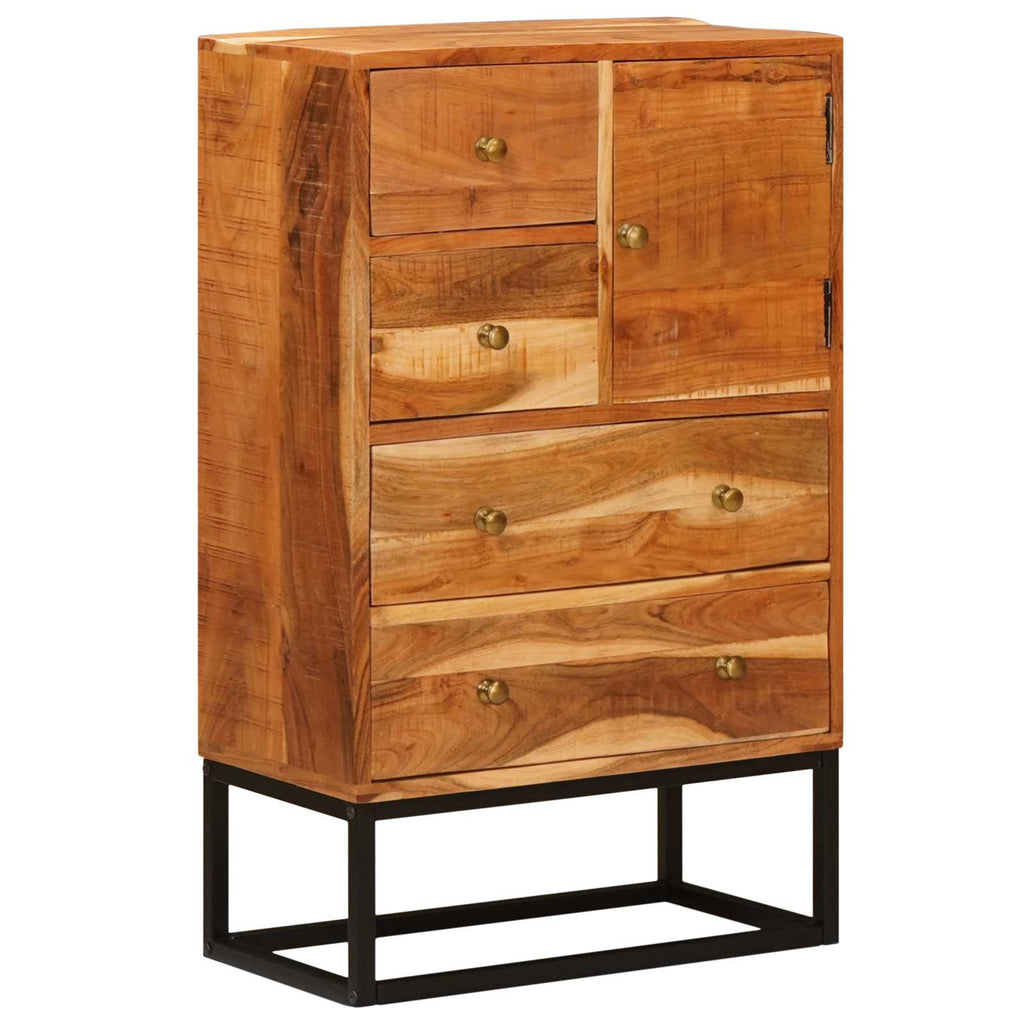 Schubladenkommode Natur 55 x 30 x 90 cm Massivholz Akazie