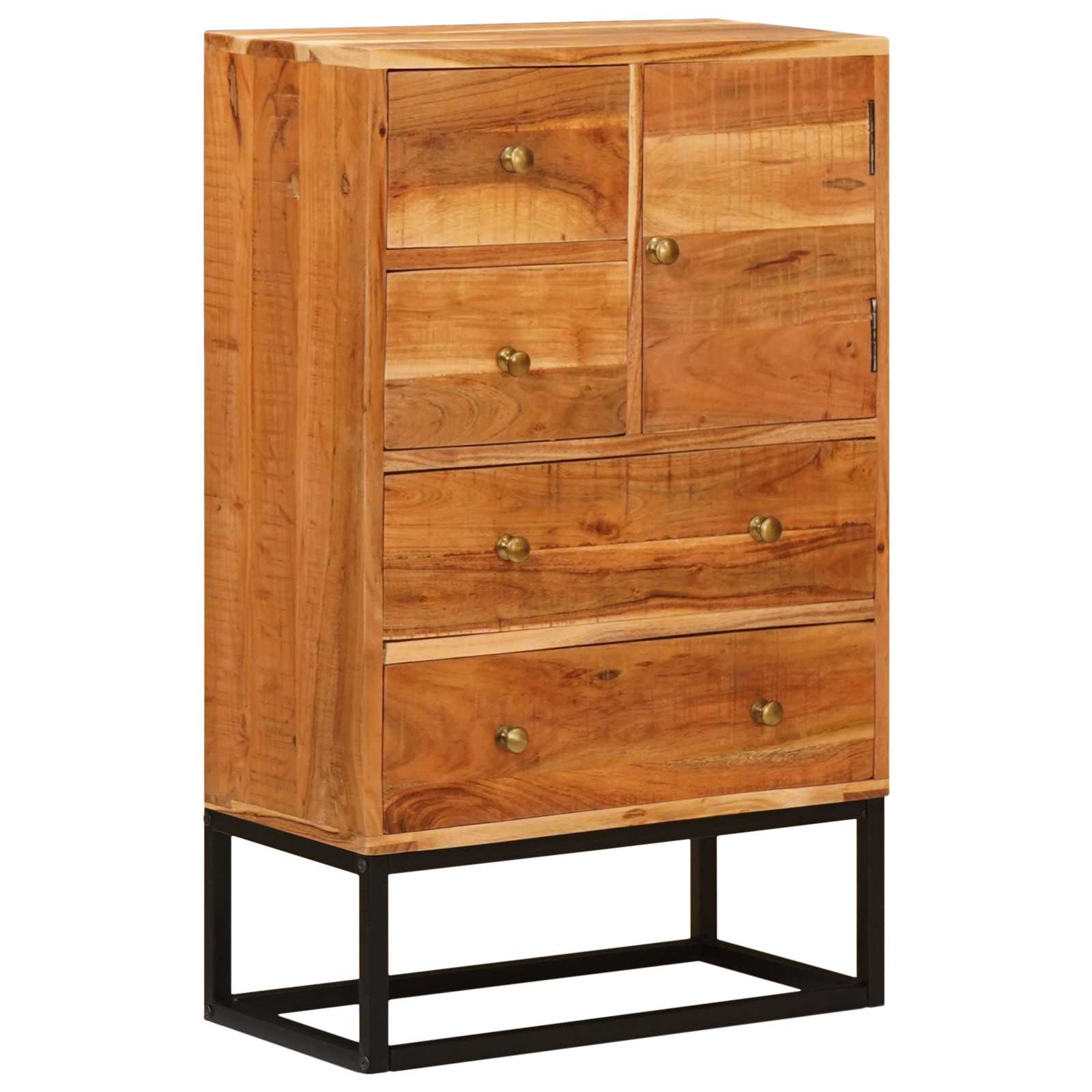 Schubladenkommode Natur 55 x 30 x 90 cm Massivholz Akazie