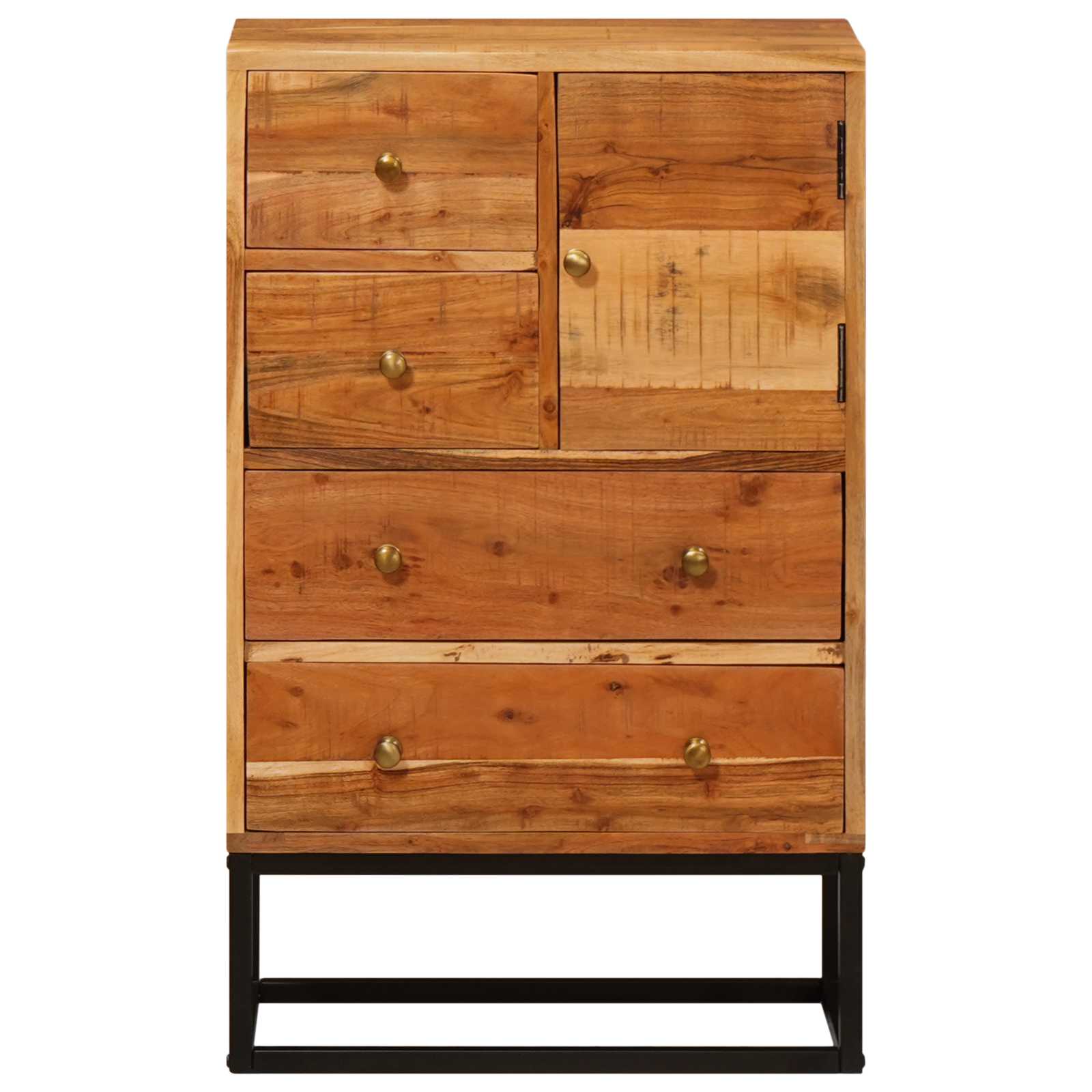 Schubladenkommode Natur 55 x 30 x 90 cm Massivholz Akazie