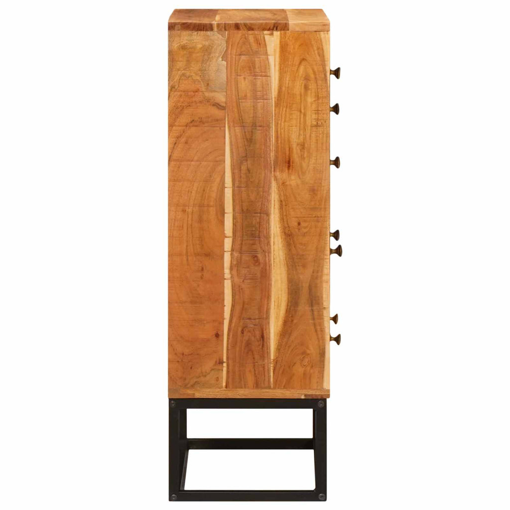 Schubladenkommode Natur 55 x 30 x 90 cm Massivholz Akazie