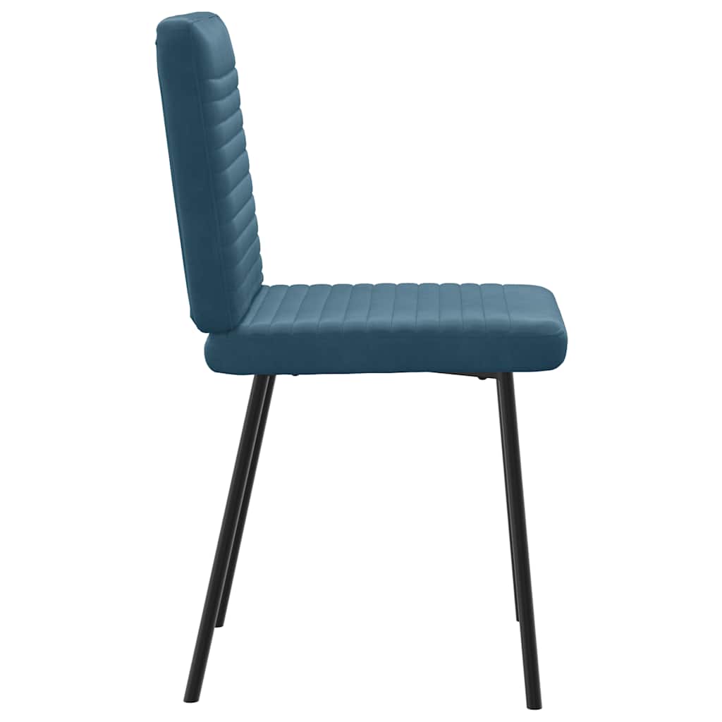 Esszimmerstühle 2 Stk. Blau Samt