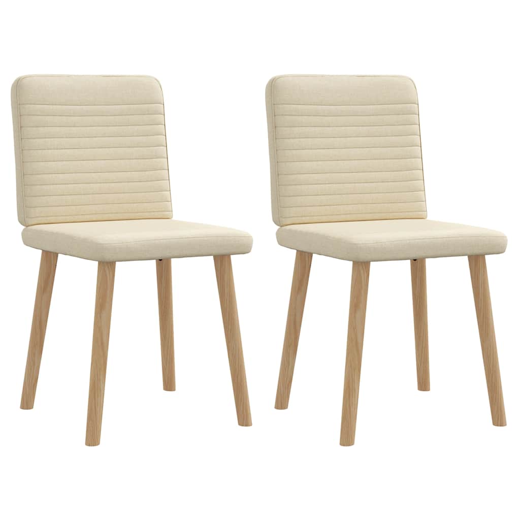 Esszimmerstühle 2 Stk. Creme Stoff