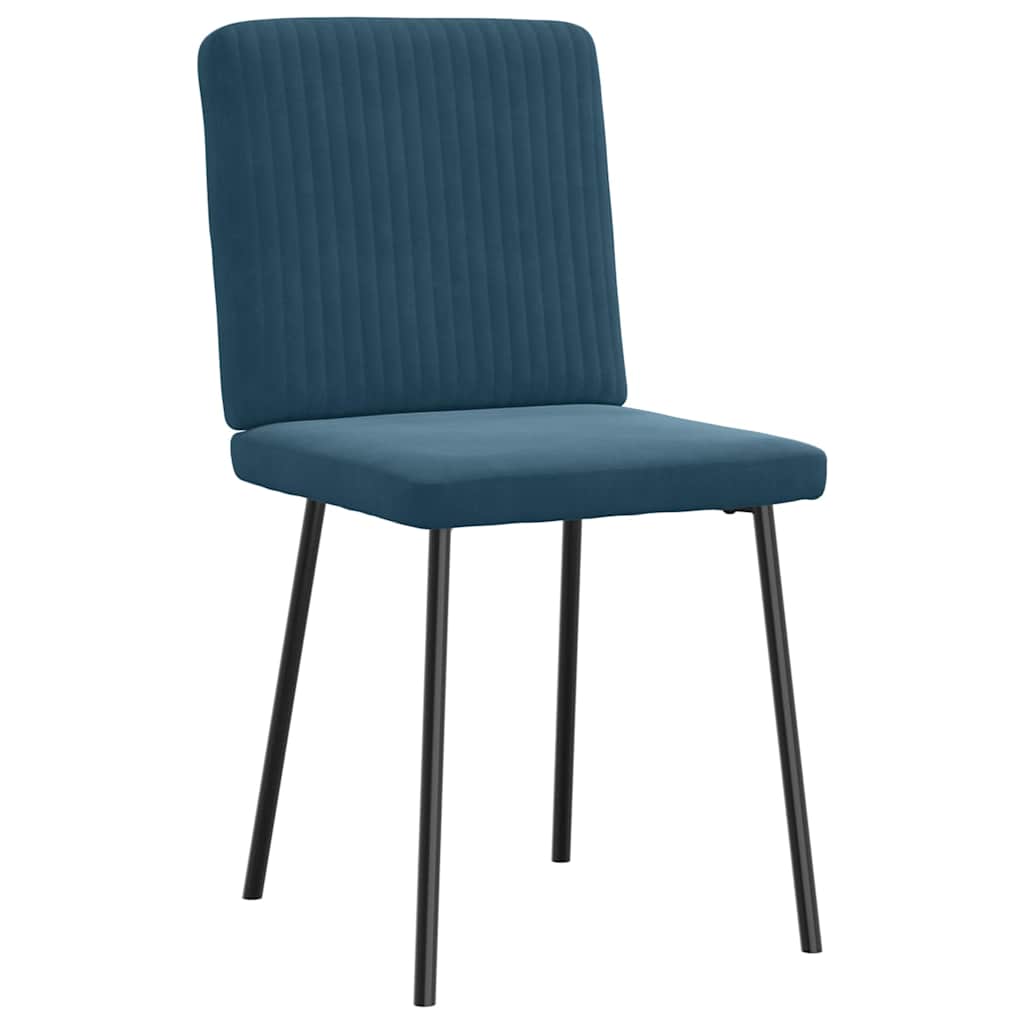 Esszimmerstühle 2 Stk. Blau Samt