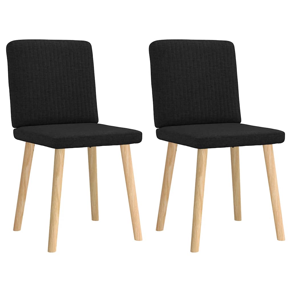 Esszimmerstühle 2 Stk. Schwarz Stoff