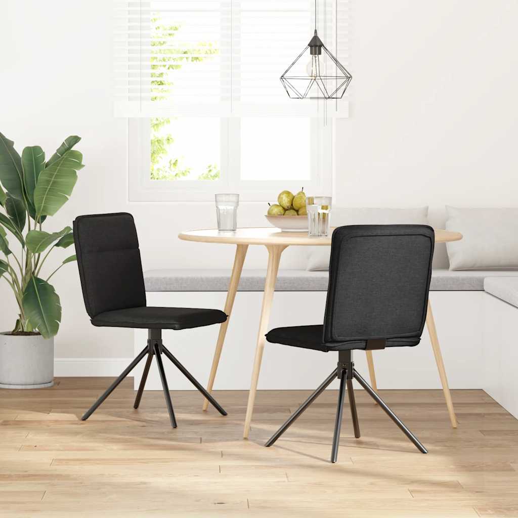 Esszimmerstühle 2 Stk. Schwarz Stoff