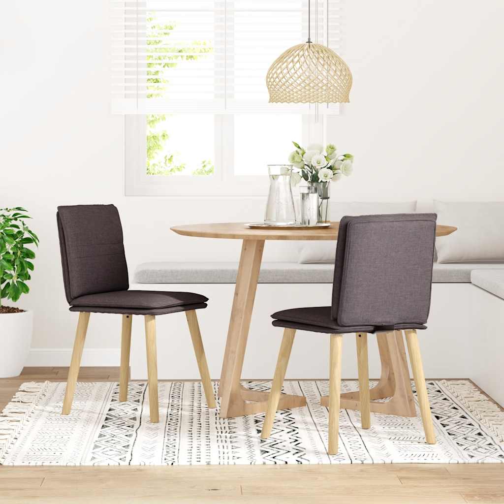 Esszimmerstühle 2 Stk. Dunkelbraun Stoff