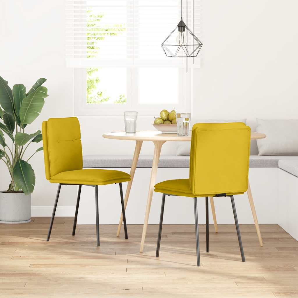 Esszimmerstühle 2 Stk. Gelb Samt