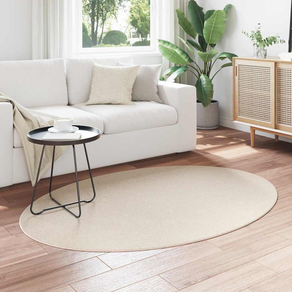 Bereichsteppiche Oval HUARTE Beige 120 x 170 cm 100 %Polyester
