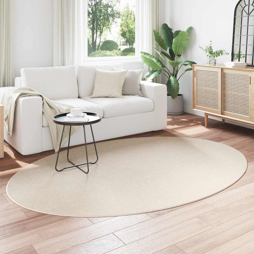 Bereichsteppiche Oval HUARTE Beige 160 x 230 cm 100 %Polyester