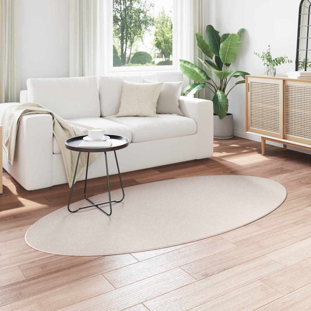 Bereichsteppiche Oval HUARTE Sand 100 x 200 cm 100 %Polyester