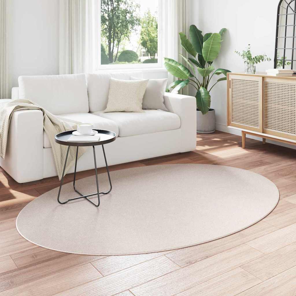 Bereichsteppiche Oval HUARTE Sand 140 x 200 cm 100 %Polyester