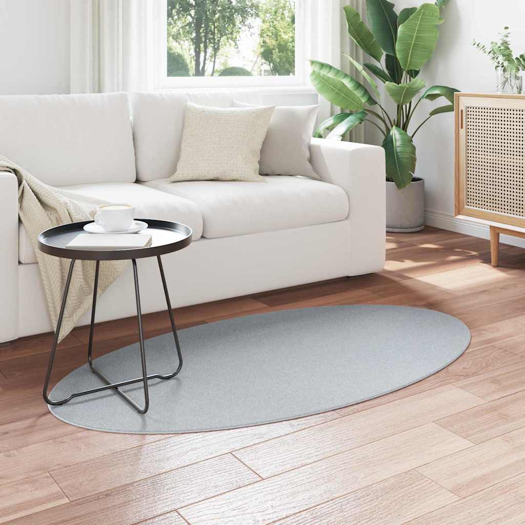 Bereichsteppiche Oval HUARTE Grau 80 x 150 cm 100 %Polyester