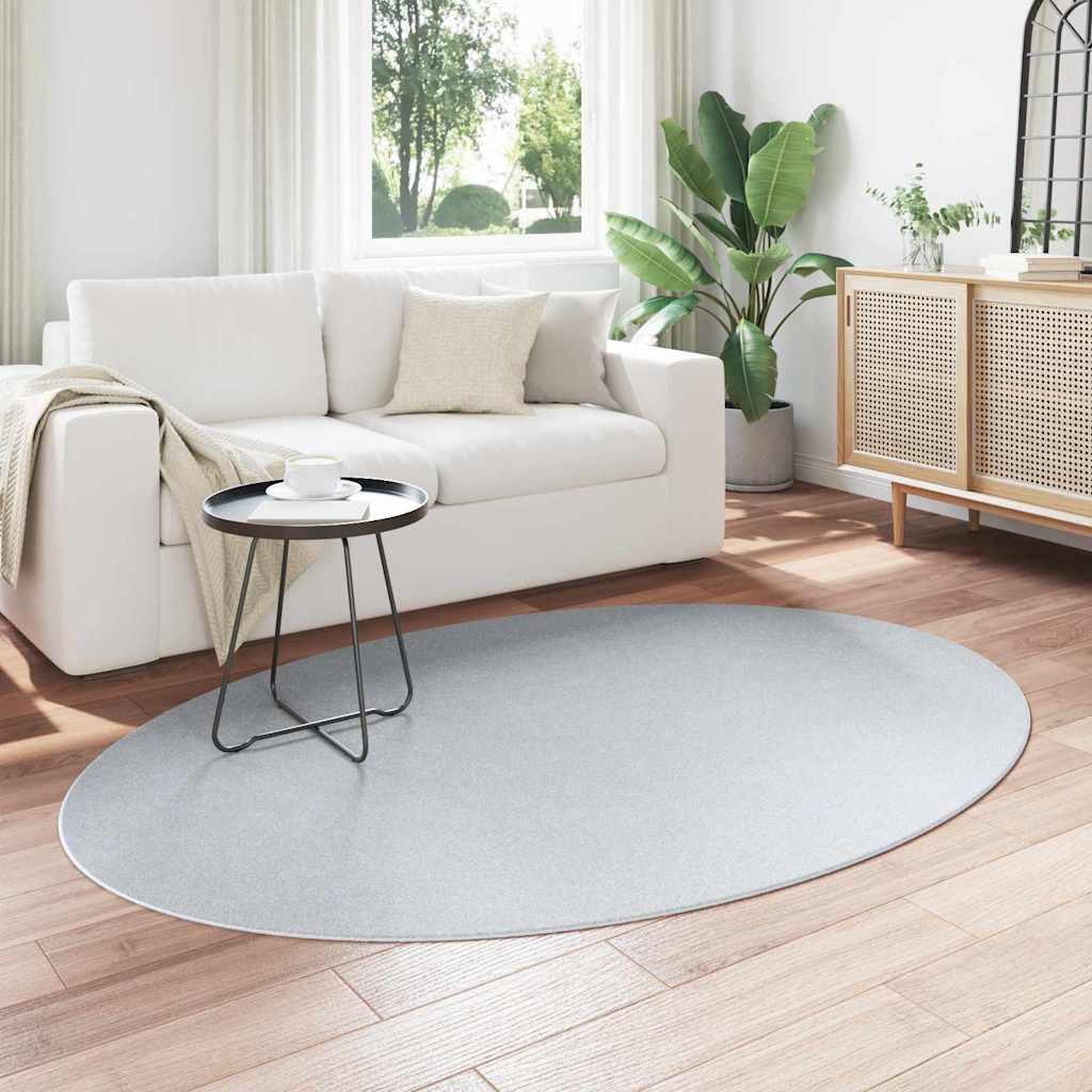 Bereichsteppiche Oval HUARTE Grau 140 x 200 cm 100 %Polyester