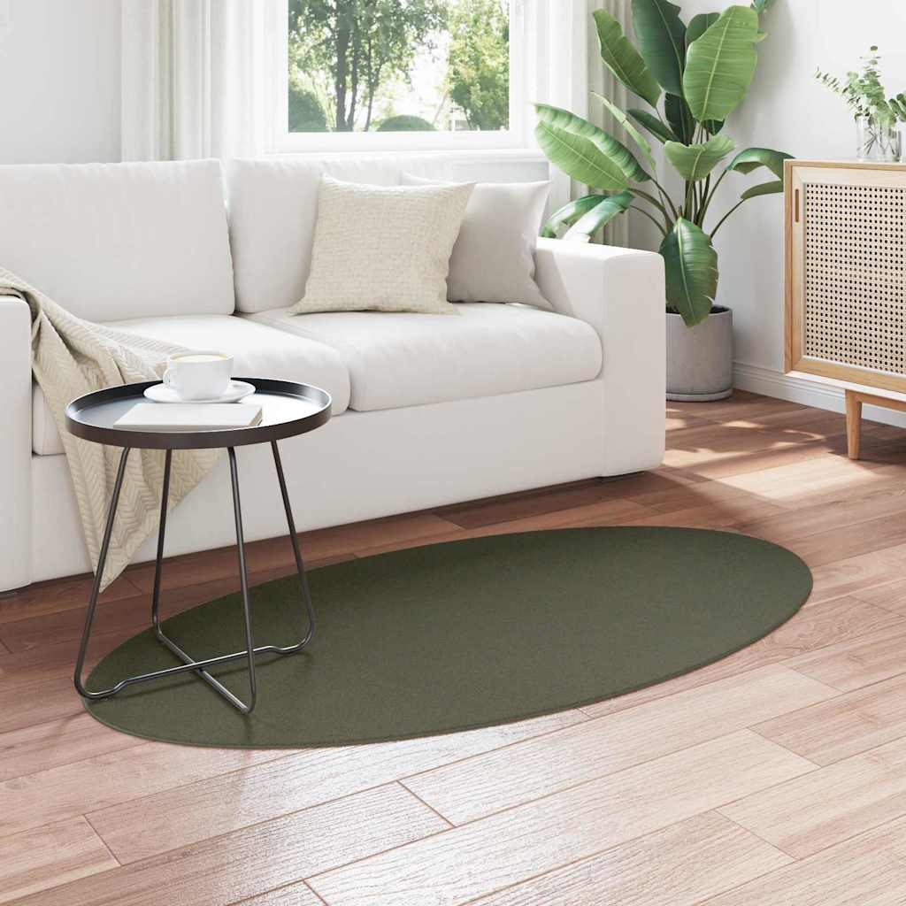 Bereichsteppiche Oval HUARTE Waldgrün 80 x 150 cm