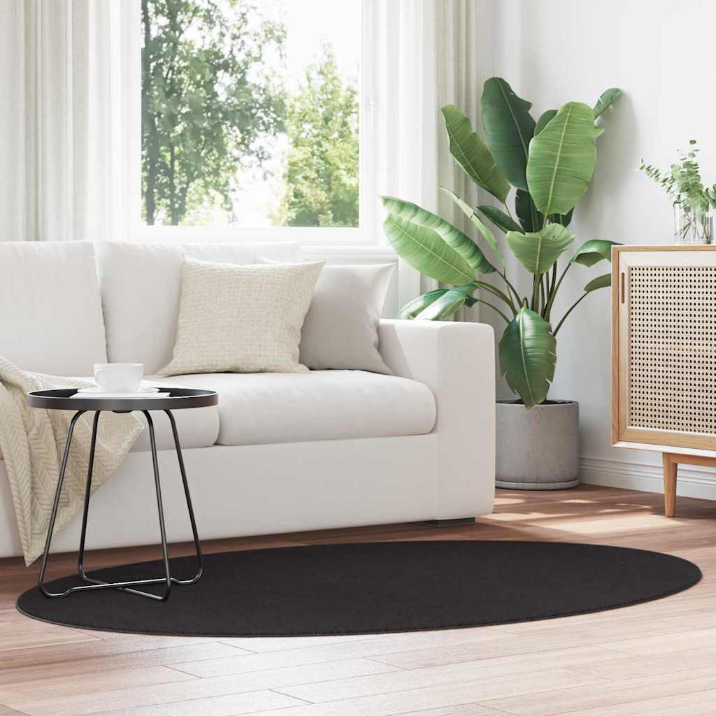 Bereichsteppiche Oval HUARTE Schwarz 120 x 170 cm