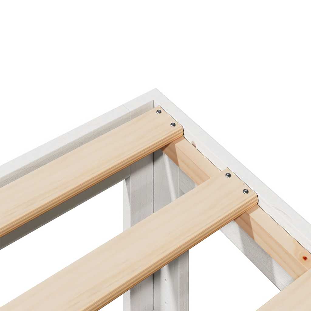 Massivholzbett ohne Matratze Weiß 80x200 cm Kiefernholz
