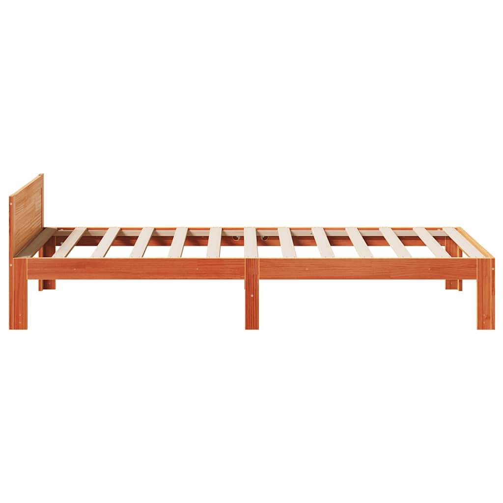 Massivholzbett ohne Matratze Wachsbraun 80x200 cm Kiefernholz