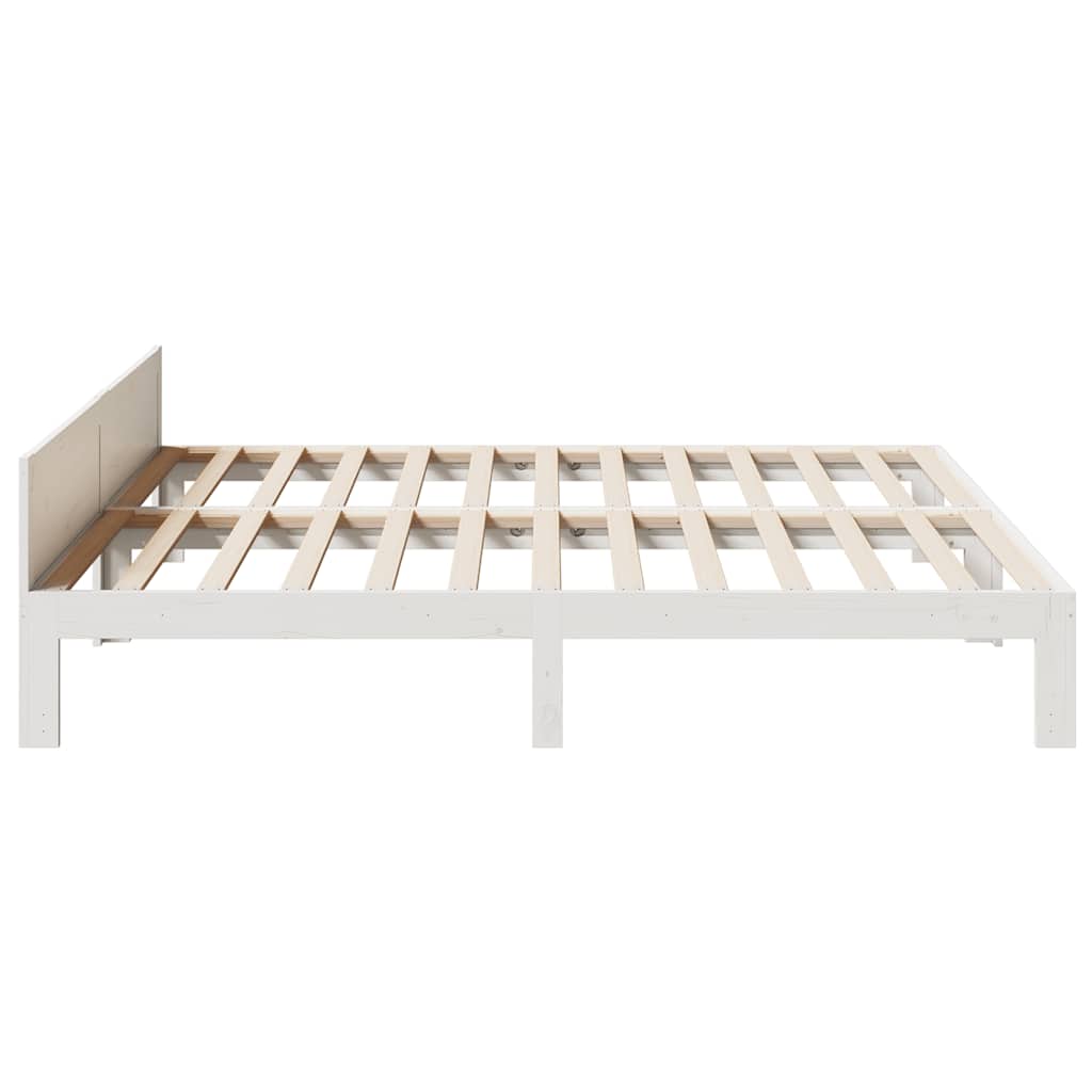 Massivholzbett ohne Matratze Weiß 160x200 Kiefernholz
