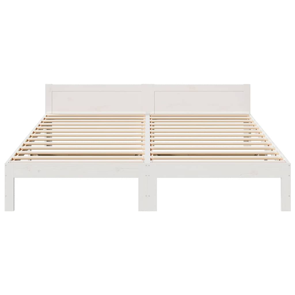 Massivholzbett ohne Matratze Weiß 180x200 cm Kiefernholz