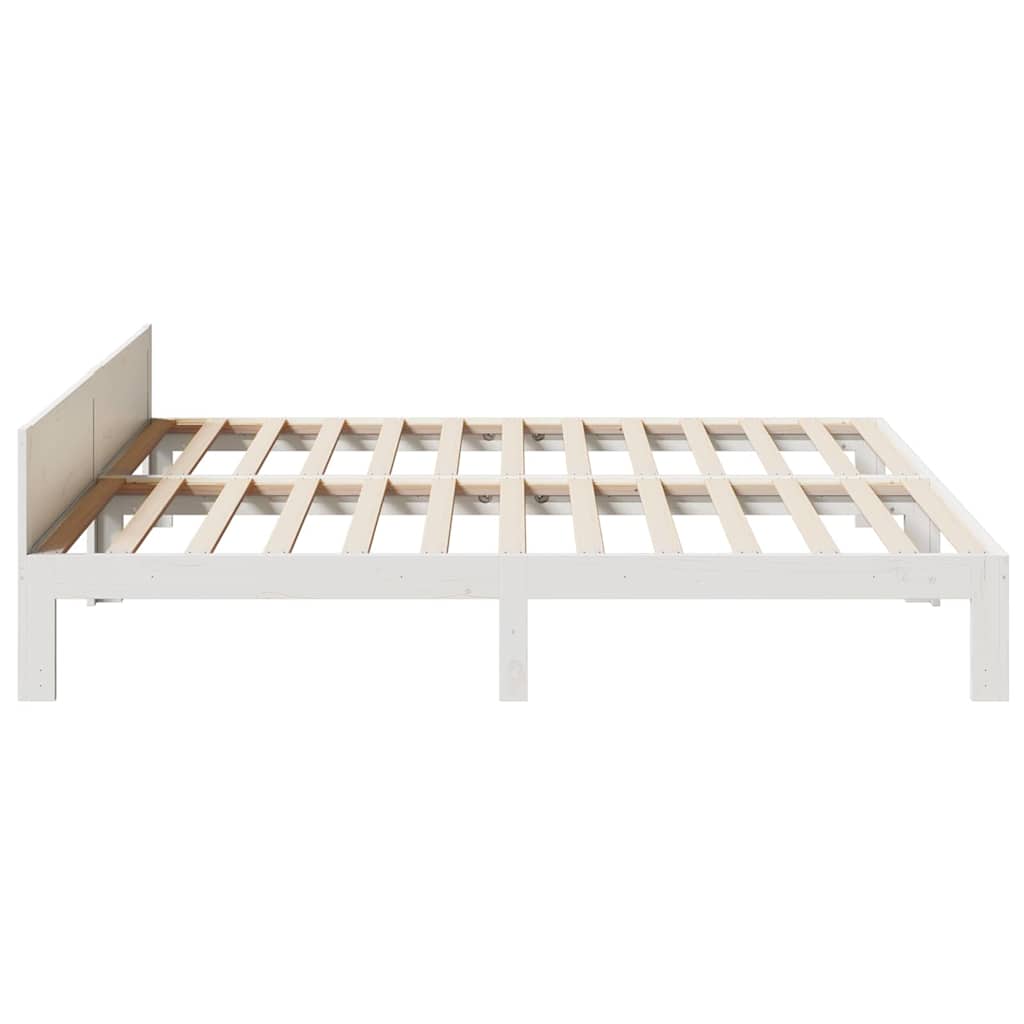 Massivholzbett ohne Matratze Weiß 180x200 cm Kiefernholz