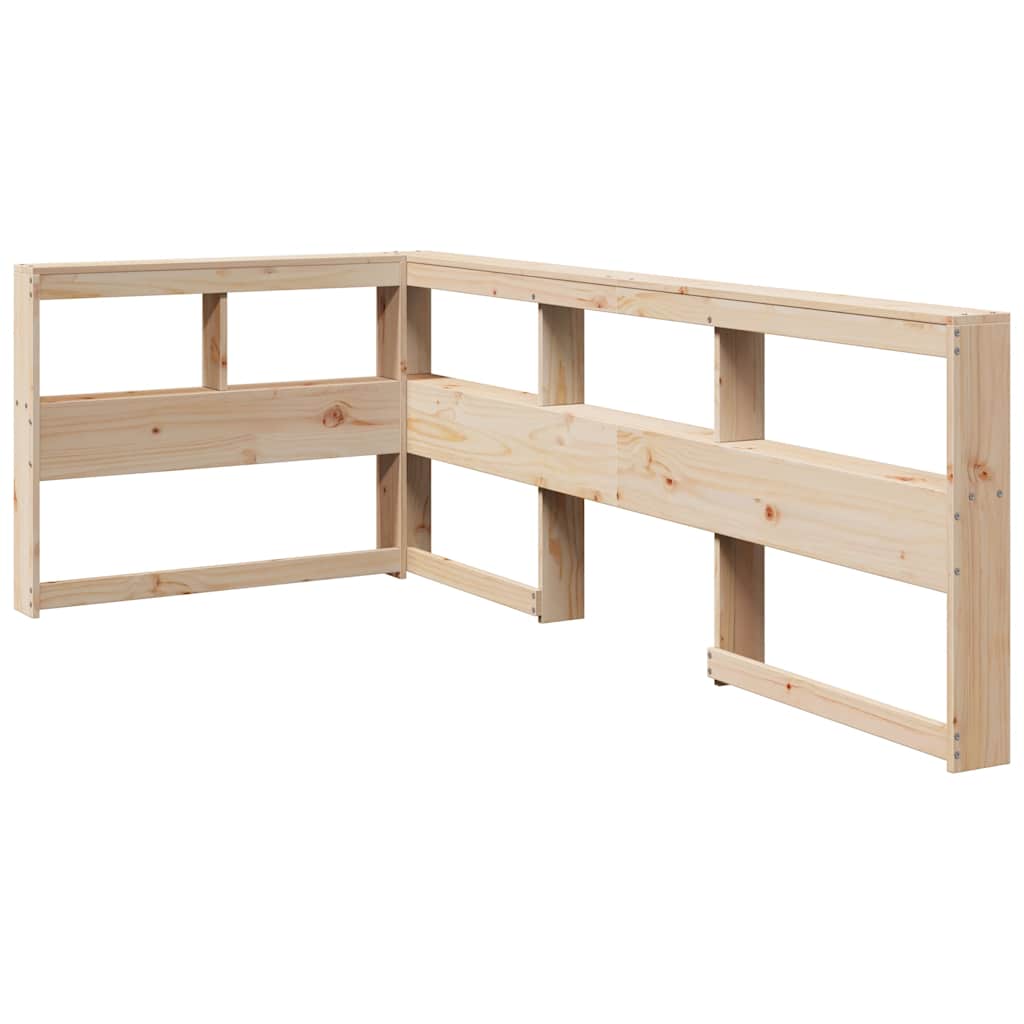 Kopfteil mit Bücherregal L-Form 80 cm Massivholz Kiefer