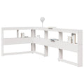 Kopfteil mit Bücherregal L-Form Weiß 80 cm Massivholz Kiefer