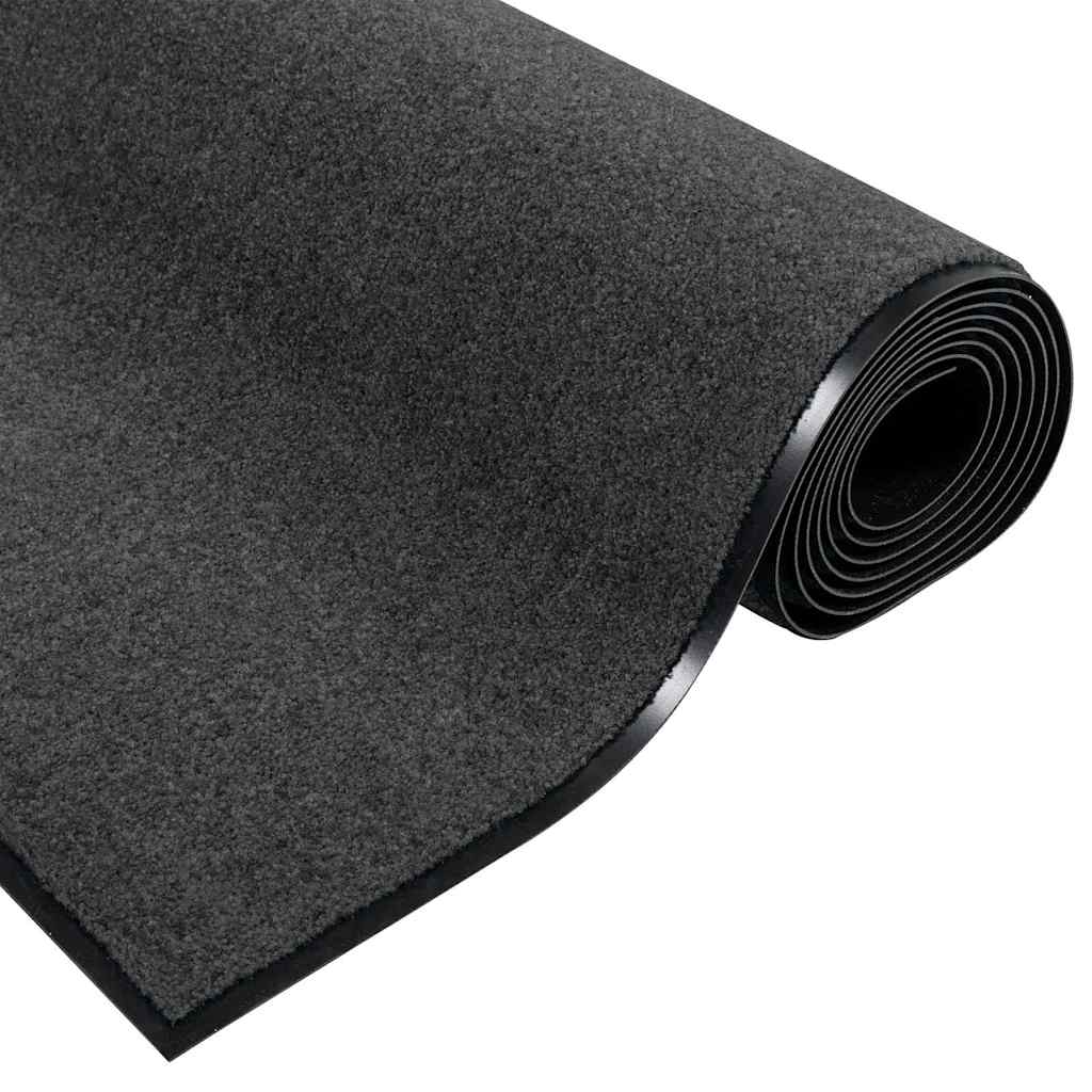 Fußmatte Anthrazit und Schwarz 120 x 250 cm Polyamid und PVC