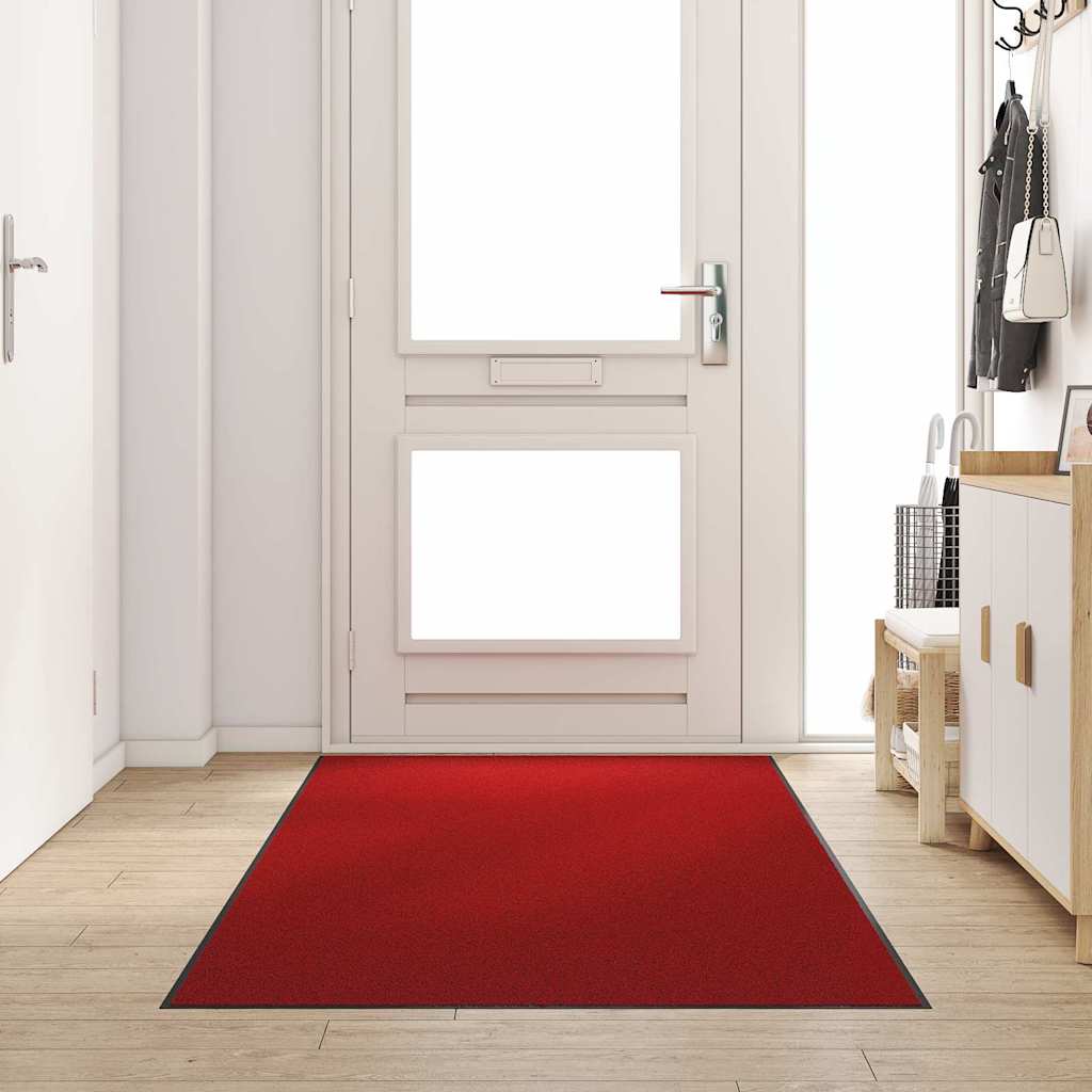 Fußmatte Rot und Schwarz 120 x 250 cm 100% Polyamid