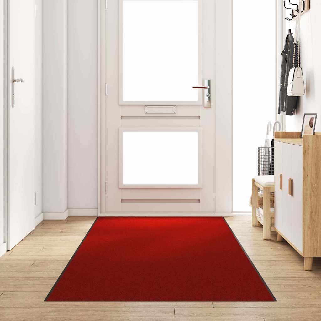 Fußmatte Rot und Schwarz 120 x 400 cm Polyamid und PVC