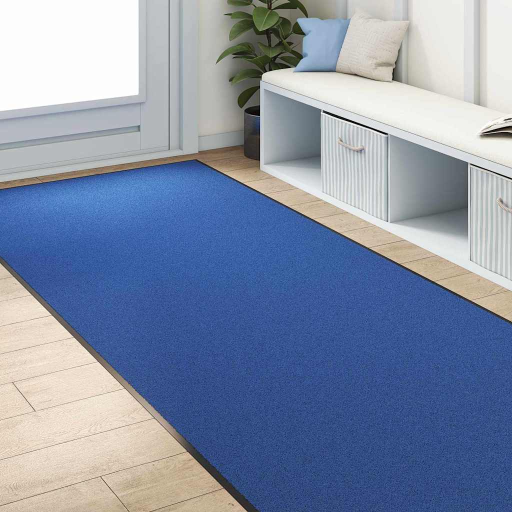 Fußmatte Blau und Schwarz 120 x 250 cm 100% Polyamid