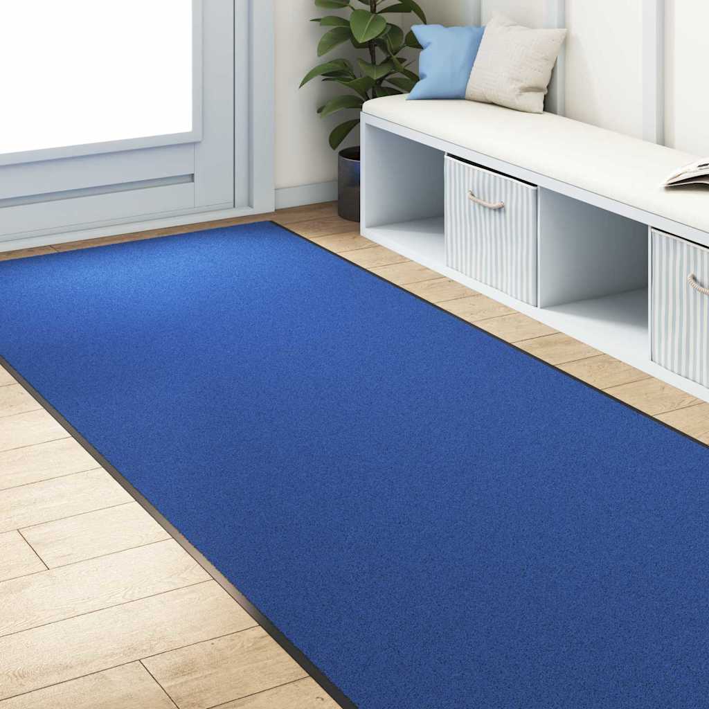 Fußmatte Blau und Schwarz 120 x 400 cm 100% Polyamid