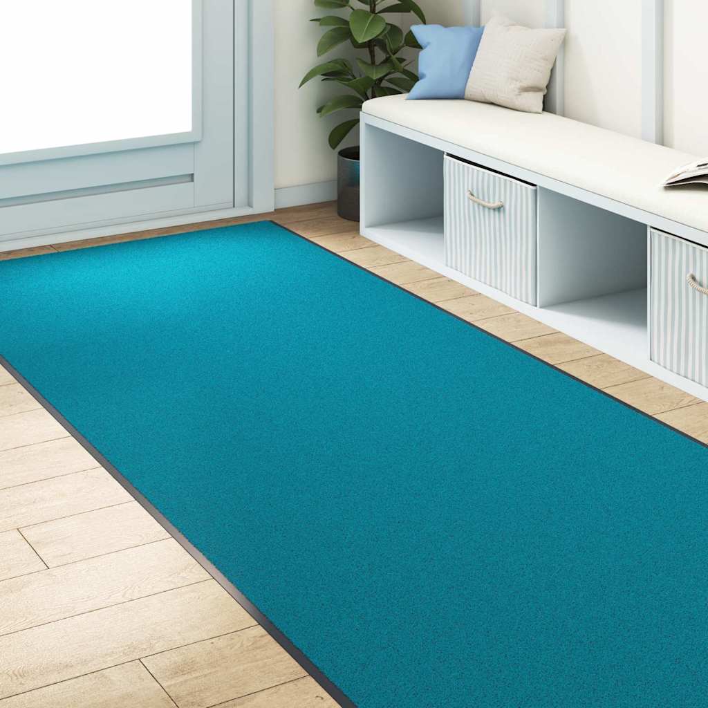 Fußmatte Cyan und Schwarz 120 x 400 cm Polyamid und PVC
