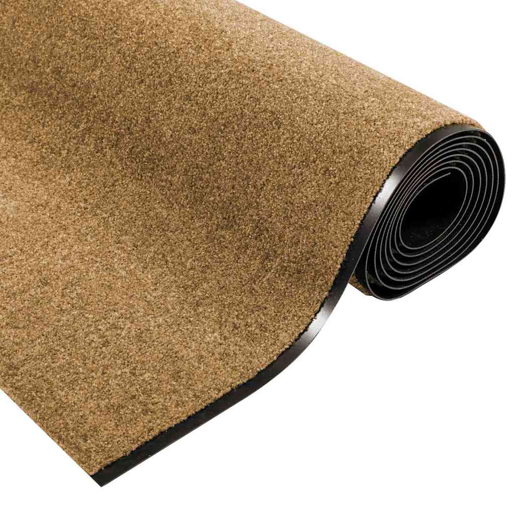 Fußmatte Creme und Schwarz 120 x 400 cm Polyamid und PVC