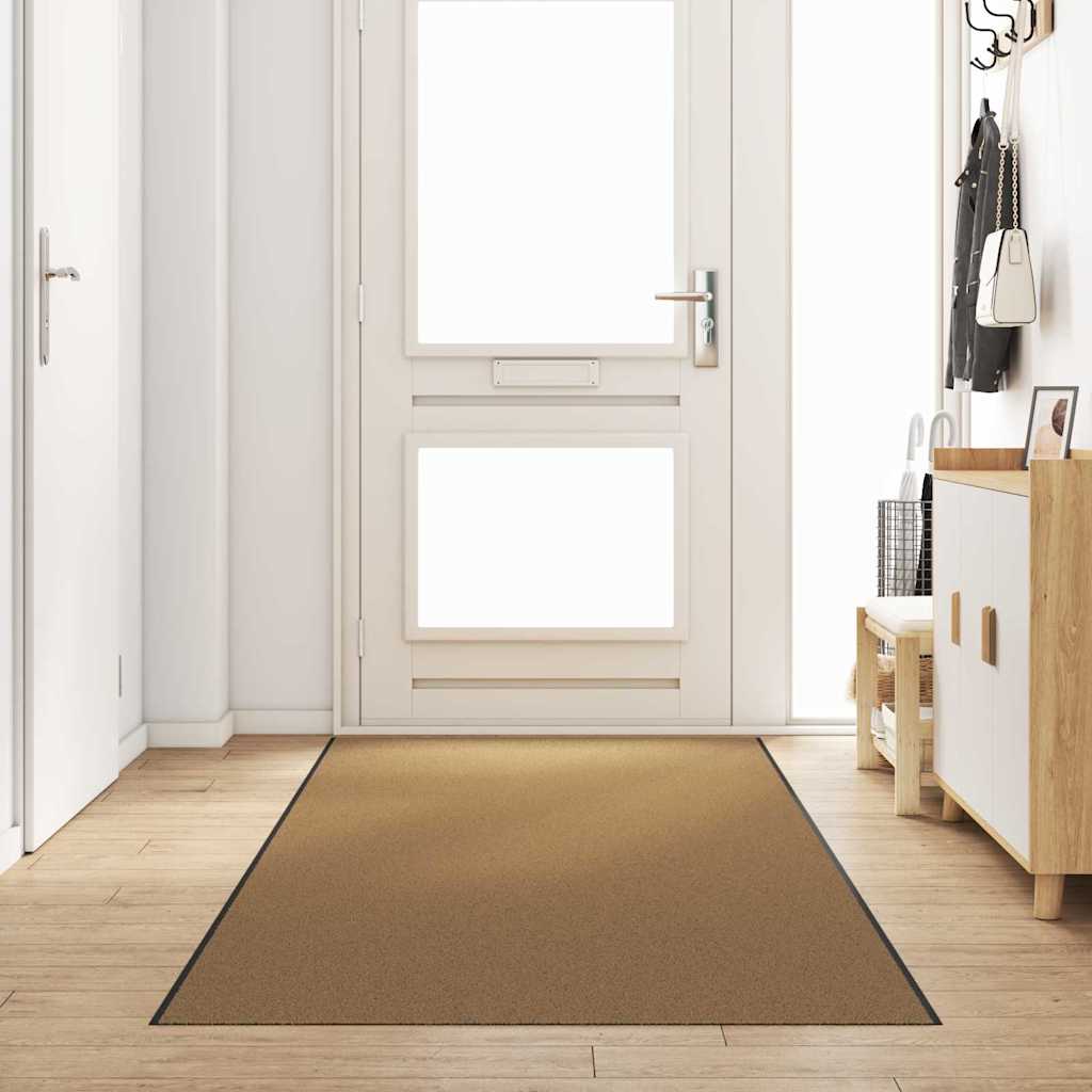 Fußmatte Creme und Schwarz 120 x 400 cm Polyamid und PVC