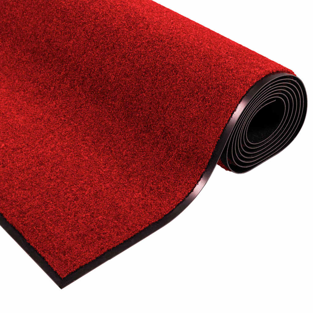 Fußmatte Rot und Schwarz 120 x 300 cm 100% Polyamid