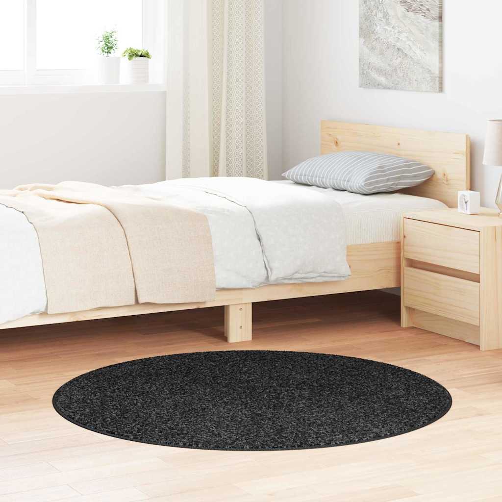 Anti-Rutsch Shaggy Teppich Dunkelgrau 120 x 120 cm PP
