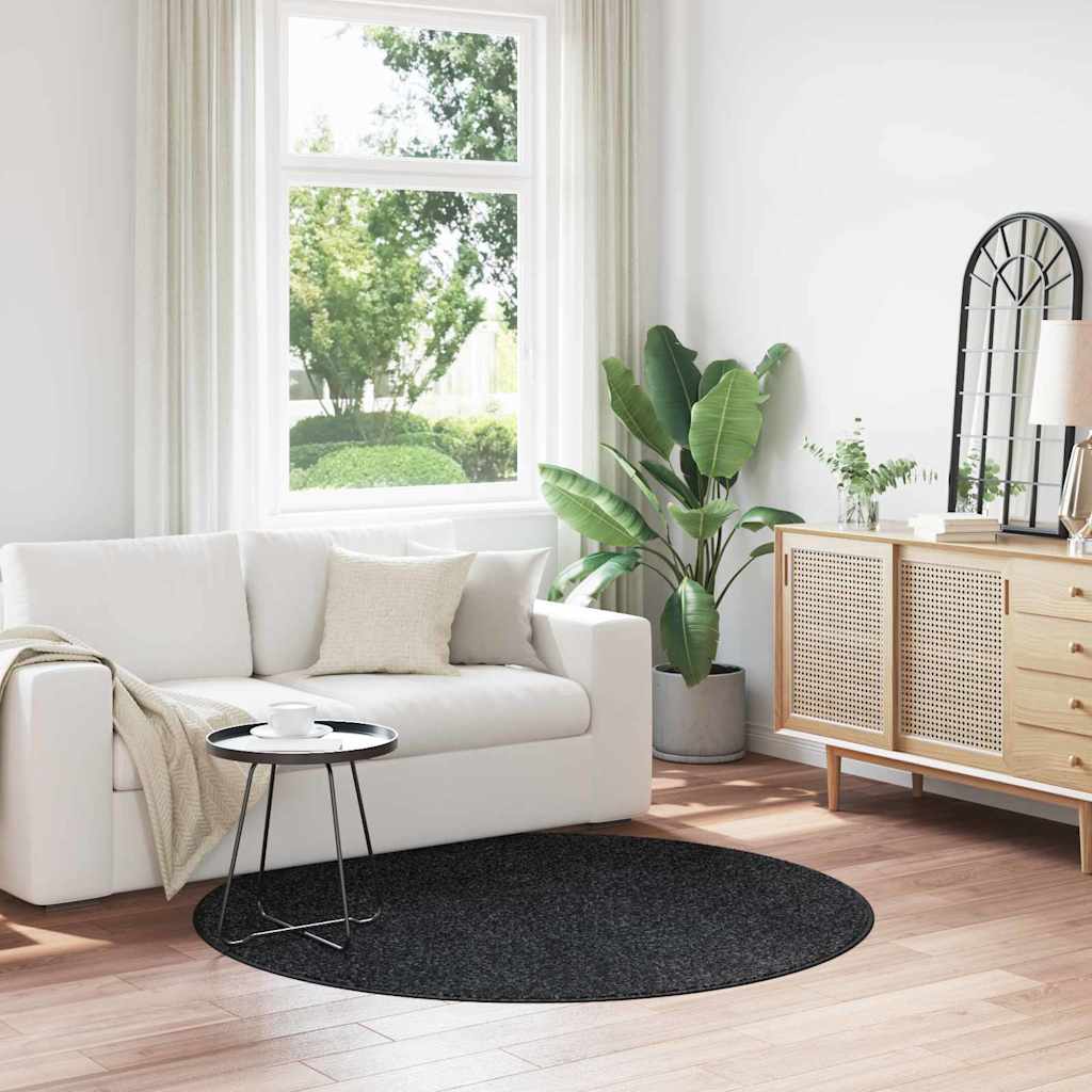 Anti-Rutsch Shaggy Teppich Dunkelgrau 160 x 160 cm PP