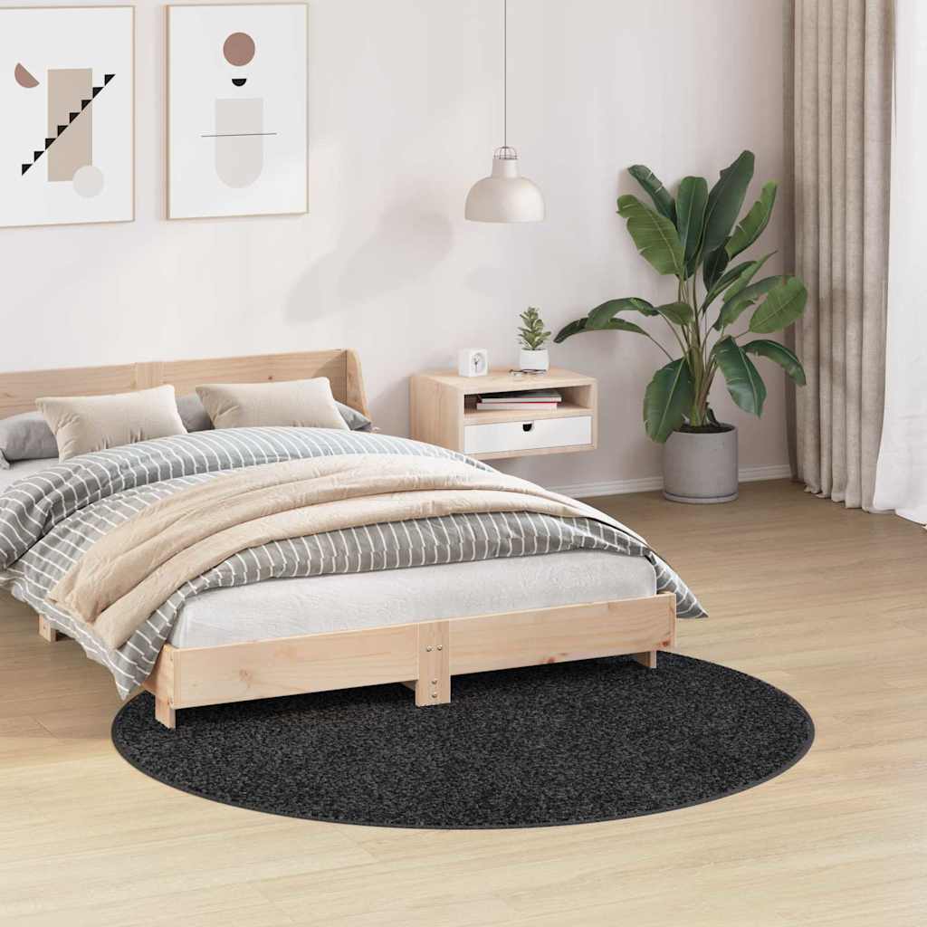 Anti-Rutsch Shaggy Teppich Dunkelgrau 160 x 160 cm PP